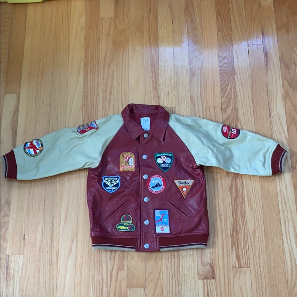 Boys Gap Leather Varsity Jacket